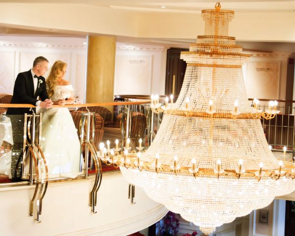 Newly Wed Couple on Balcony